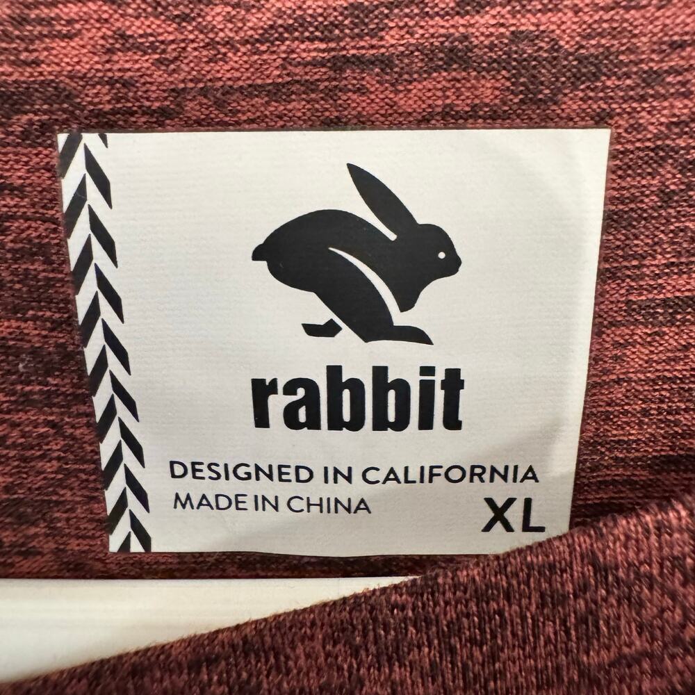 Rabbit WOMEN'S RABBIT ES TEE Short Sleeve Burgundy Lounge Active Size XL - Picture 5 of 5